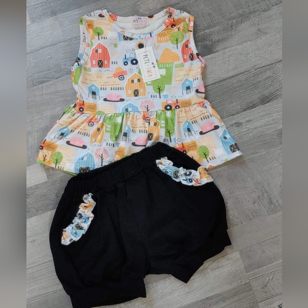 Pete and lucy farm shorts set NWT 4t